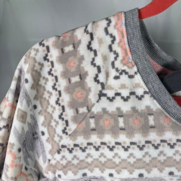 Cuddl‎ Duds Fair Isle Pajama Set Long Sleeve Pants PS Pink Gray Cozy Fleece - Picture 6 of 16